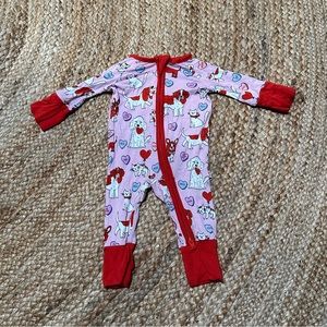 Little Sleepies furever valentine preemie bamboo zippy pajamas